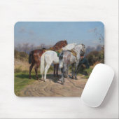 Tapis De Souris Chevaux trois étoiles (par Rosa Bonheur) (Avec souris)