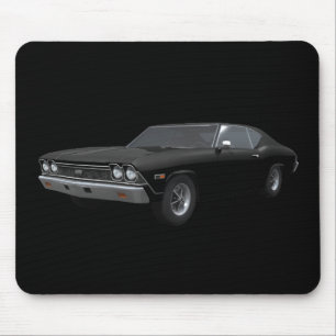 Tapis De Souris Chevelle 1968 solides solubles : Finition noire :
