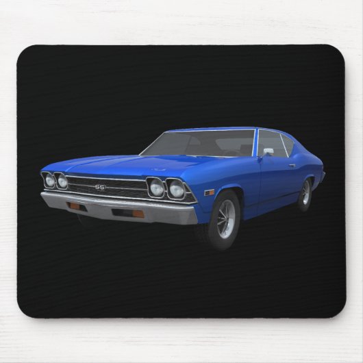 Tapis De Souris Chevelle 1969 solides solubles : Finition bleue : (Devant)