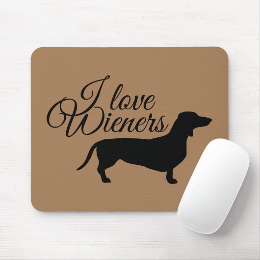 Tapis De Souris Cheveux courts Dachshund - Silhouette 1 (Avec souris)