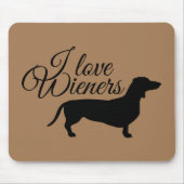 Tapis De Souris Cheveux courts Dachshund - Silhouette 1 (Devant)