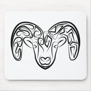 Tapis De Souris Chèvre tribale noire et blanche / Mouton