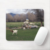 Tapis De Souris Chèvres sur un rondin (Avec souris)