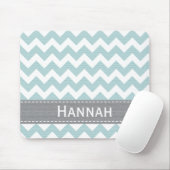 Tapis De Souris Chevron bleu et gris Mousepad rayé (Avec souris)