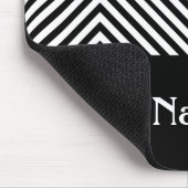 Tapis De Souris Chevron Diamond noir avec nom personnalisé (Coin)