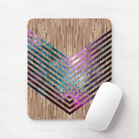 Tapis De Souris Chevron en bois de nébuleuse (Avec souris)