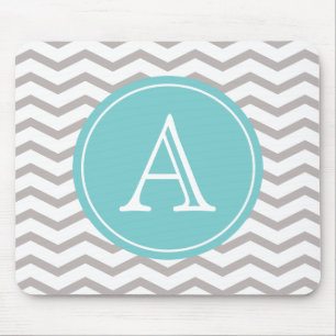 Tapis De Souris Chevron gris et blanc