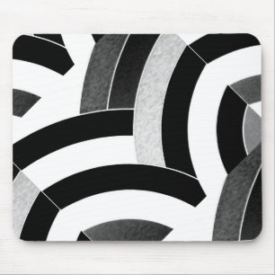 Tapis De Souris chevron noir/blanc élégant contemporain chic