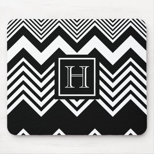 Tapis De Souris Chevron noir et blanc (Devant)