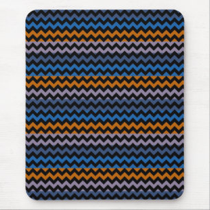 Tapis De Souris Chevron noir orange Zigzag