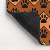 Tapis De Souris Chevron Orange Brown Avec Motif Paw Chien (Coin)