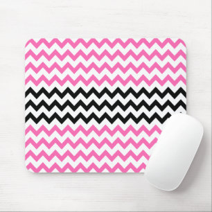 Tapis De Souris Chevron rose chaud et noir par Shirley Taylor