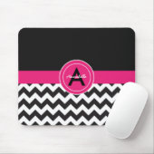 Tapis De Souris Chevron rose noir (Avec souris)