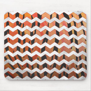 Tapis De Souris Chevron Tiger chaud orange et noir