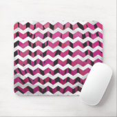 Tapis De Souris Chevron Tiger rose chaud et noir (Avec souris)