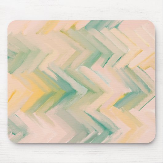 Tapis De Souris chevron vert rose. Ligne géométrique abstraite mod (Devant)