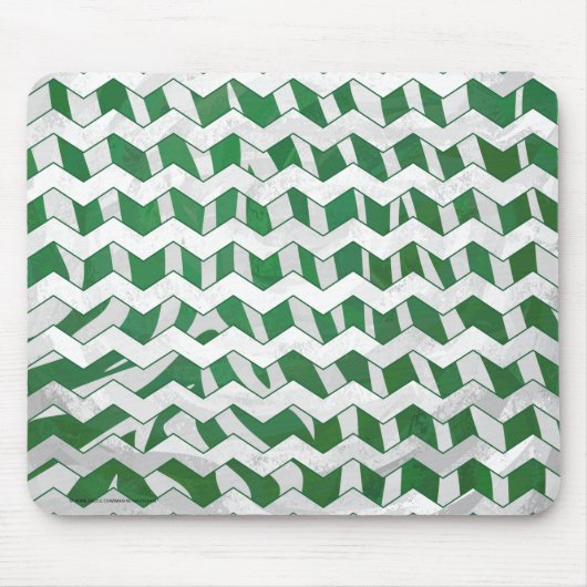 Tapis De Souris Chevron Zebra Green et White Print (Devant)