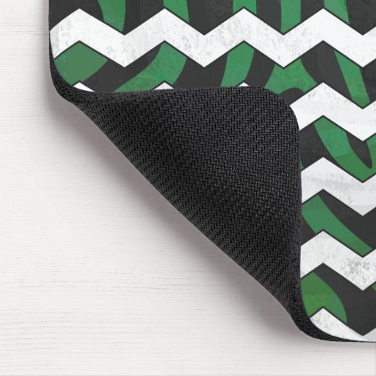 Tapis De Souris Chevron Zebra noir et vert (Coin)