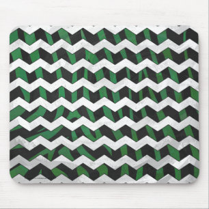 Tapis De Souris Chevron Zebra noir et vert