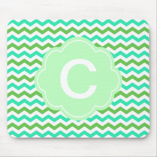 Tapis De Souris Chevron zigzag vert frais tendance et moderne