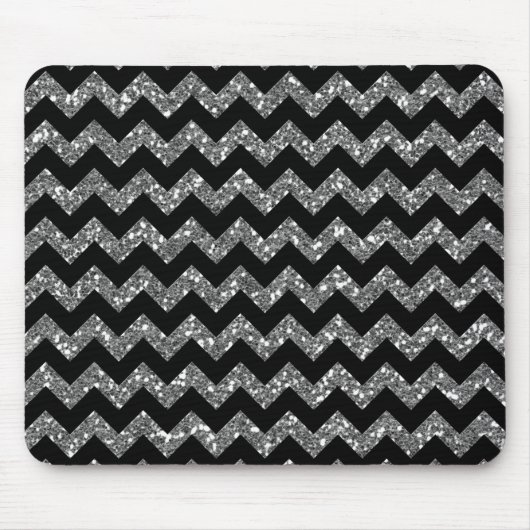 Tapis De Souris Chevrons élégants modernes sur le noir (Devant)