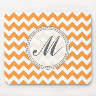 Tapis De Souris Chevrons oranges lumineux - texte fait sur