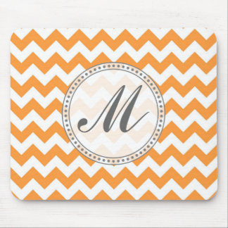 Tapis De Souris Chevrons oranges lumineux - texte fait sur