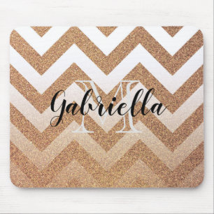 Tapis De Souris Chevrons Parties scintillant d'or