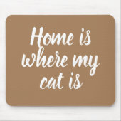 Tapis De Souris Chez Moi, Mon Chat Est Blanc, Lumière De Script Br (Devant)