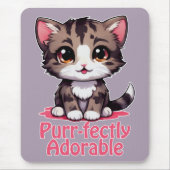 Tapis De Souris Chibi Kawaii Kitten Purr parfaitement adorable en  (Devant)