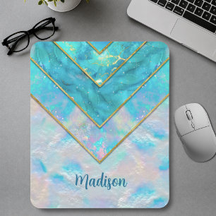 Tapis De Souris Chic cahier de croquis holographique bleu pour fil