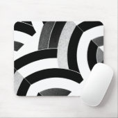 Tapis De Souris chic contemporain, chevron noir/blanc (Avec souris)