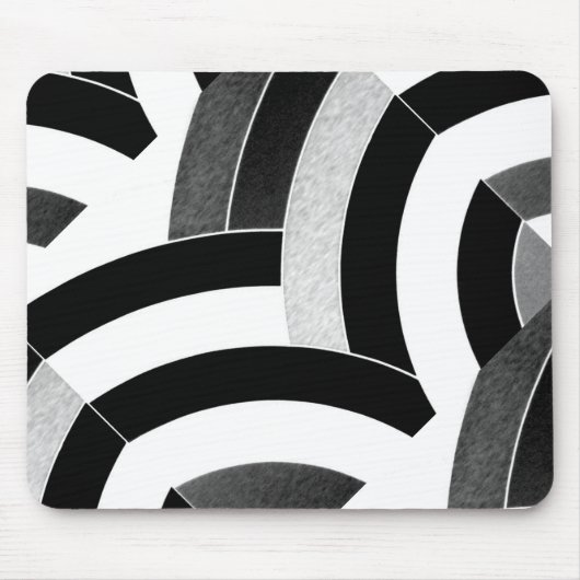 Tapis De Souris chic contemporain, chevron noir/blanc (Devant)