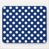 Tapis De Souris Chic Dark Blue With Big White Polka (Devant)