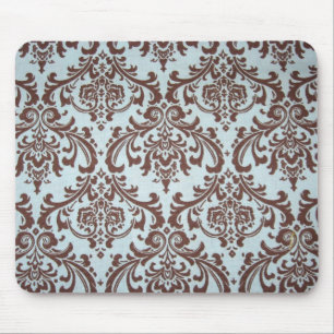 Tapis de souris chic de tissu de bleu français