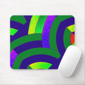 Tapis De Souris chic et contemporain chevron bleu/vert (Avec souris)