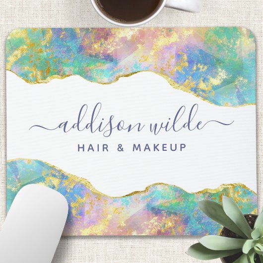 Tapis De Souris Chic Fire Opal Rainbow Gemstone Mouse Pad