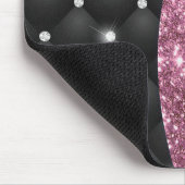 Tapis De Souris Chic girly faux parties scintillant argent noir ro (Coin)