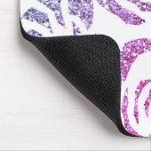 Tapis De Souris Chic Glitter Effect Purple Roses White Mousepad (Coin)