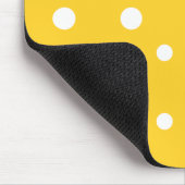 Tapis De Souris Chic Mousepad : Polkas Jumbo blanc sur Jumbo jaune (Coin)