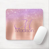 Tapis De Souris Chic ombre rose rose rose parties scintillant mono (Avec souris)