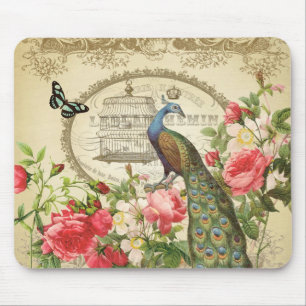 Tapis De Souris Chic Peacock vintage