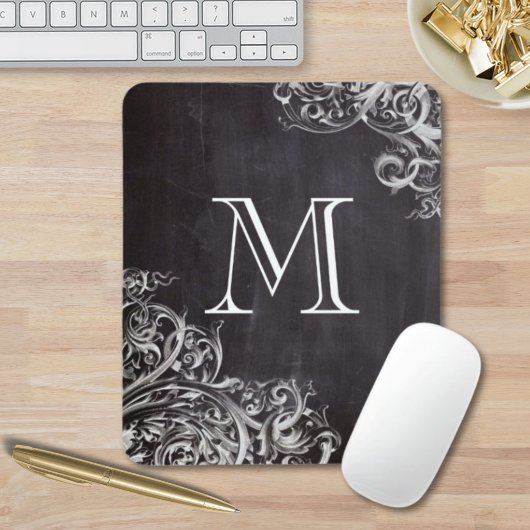 Tapis De Souris chic poule chic chic chalkboard monogramme