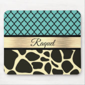 Tapis De Souris Chic Quatrefoil Giraffe Imprimer (Devant)
