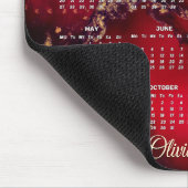 Tapis De Souris Chic rouge noir glitter monographie 2025 calendrie (Coin)