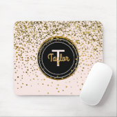 Tapis De Souris Chic rougissent le monogramme fascinant des points (Avec souris)