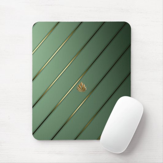 Tapis De Souris Chic Sage Vert & Or (Avec souris)