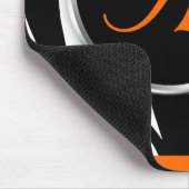Tapis De Souris Chic Zebra Imprimer orange Monogramme mousepad (Coin)