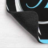 Tapis De Souris Chic Zebra Print Aqua Blue Monogram mousepad (Coin)