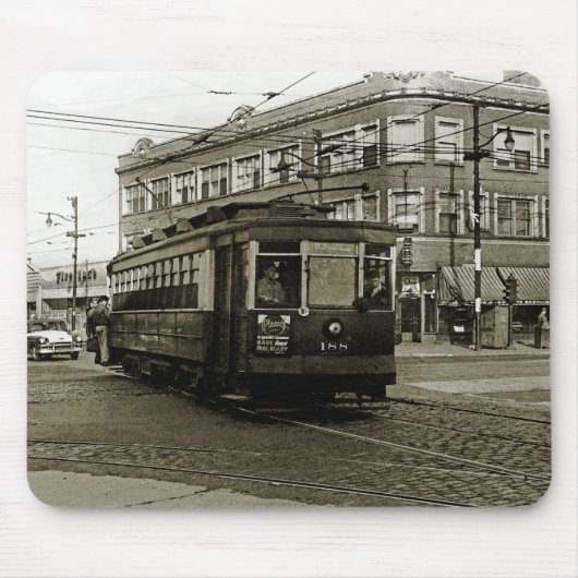 TAPIS DE SOURIS CHICAGO 63E ET OCCIDENTALE 1952 TROLLEY ART SEPIA (Devant)